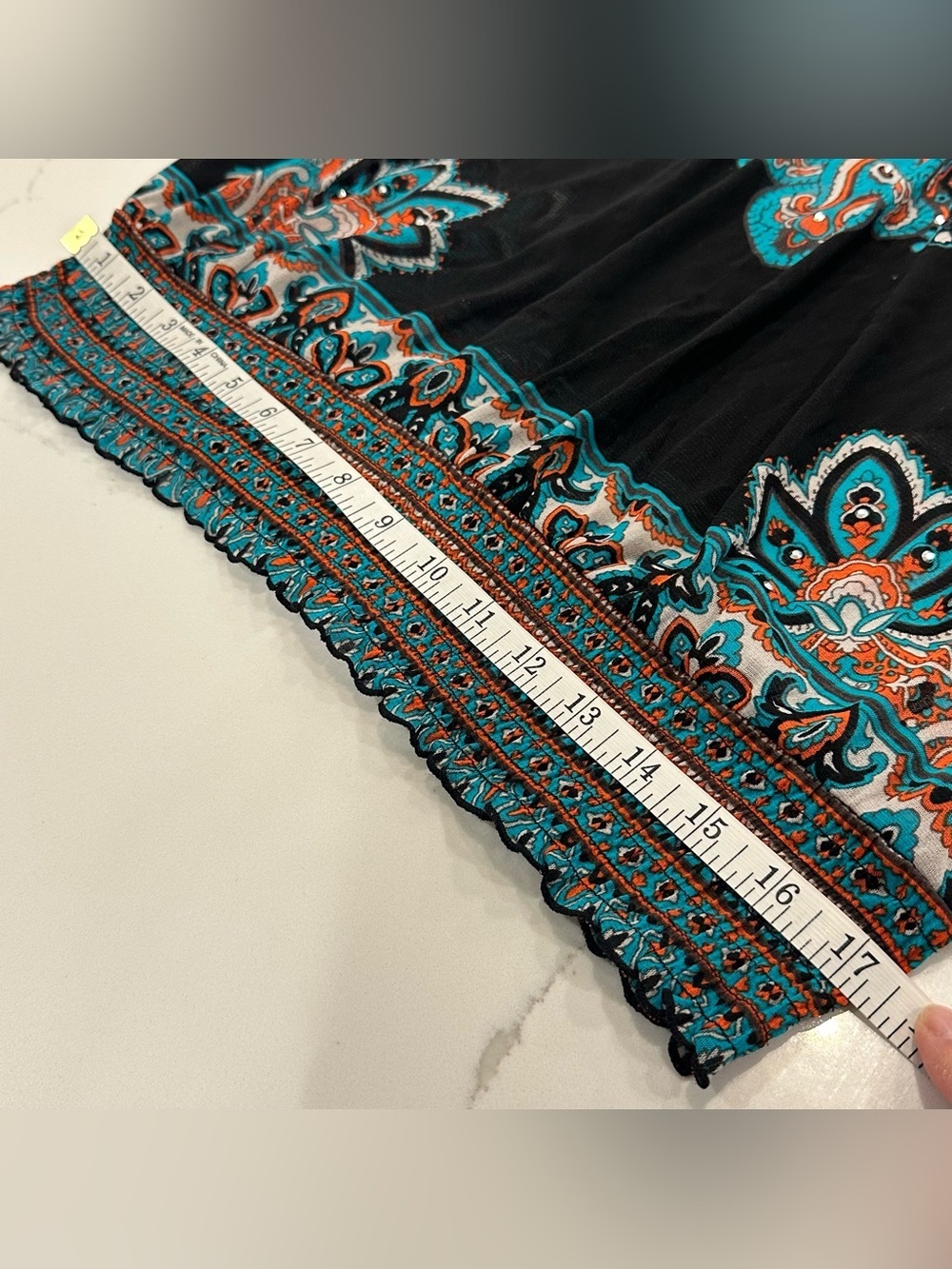 INC International Concepts Black Tunic Top with Turquoise & Orange Embroidery - Picture 10 of 10